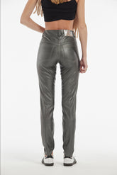 METAL LAMINATED LEATHER EFFECT FRESA TROUSERS